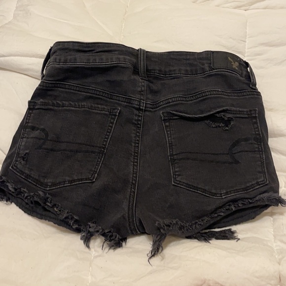 American Eagle high rise black jean shorts - Picture 3 of 5